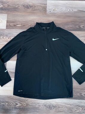 Nike Men’s Black Half-Zip Dri-FIT Pullover with Reflective Swoosh